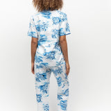 Donna Santorini Print Cotton Modal PJ Set Blue