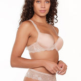 Side view of LingaDore Daily Smooth Gel Push Up Bra Blush on model showing supportive fit and gel padding.
