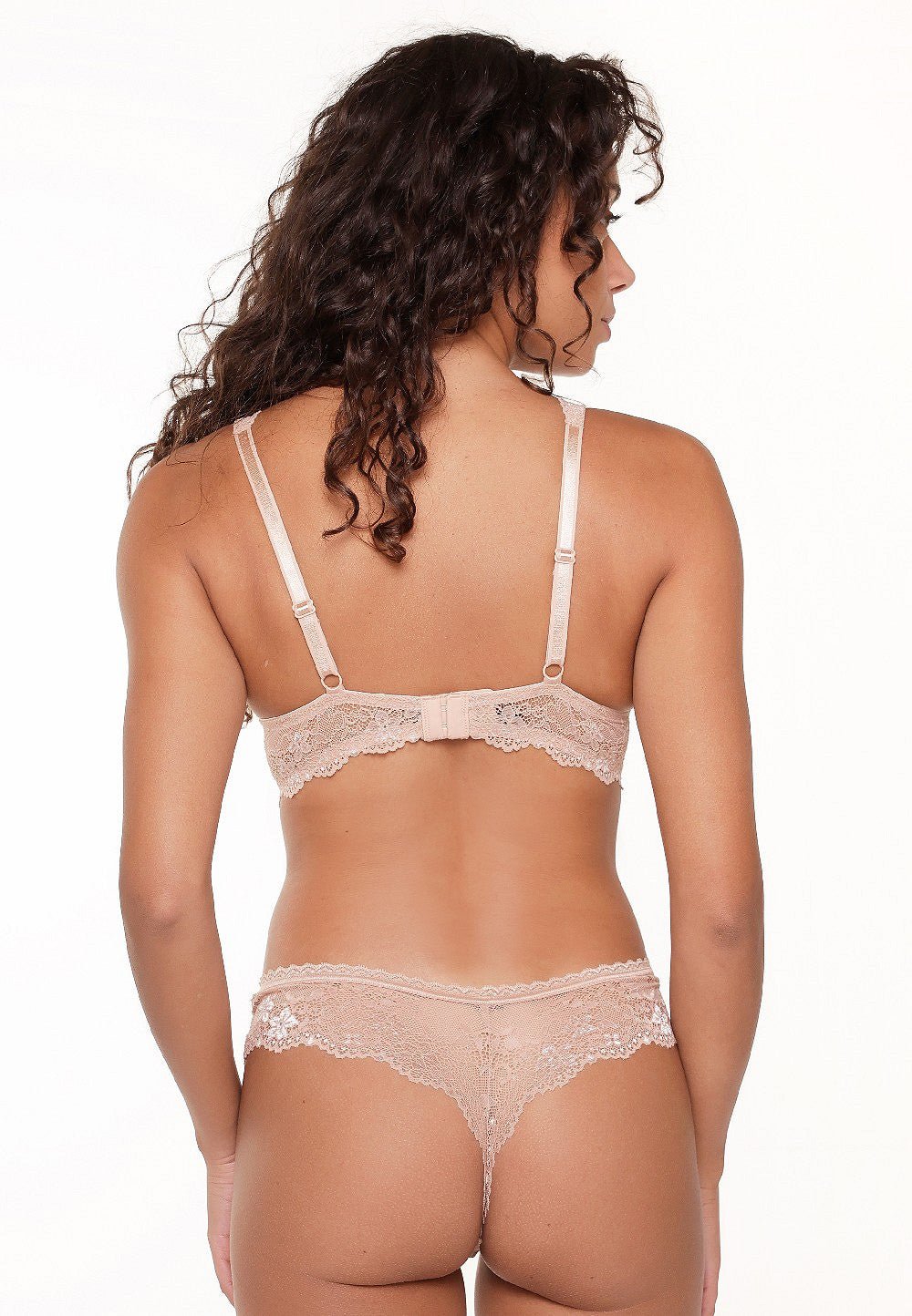 Back view of LingaDore Daily Smooth Gel Push Up Bra Blush on model adjustable straps and comfy band.