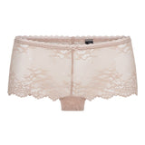 Flat lay of LingaDore Daily Lace Hipster Brief Blush, delicate blush pink lace hipster underwear.