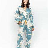 Greenwich Floral Print L/S PJ Set Cerulean Blue