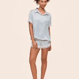 Annabelle Satin Lace Boxer PJ Set Sage