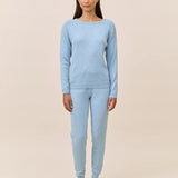 Cosy Pointelle LS Top and Jogger Winter Blue