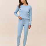 Cosy Pointelle LS Top and Jogger Winter Blue