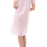 Pink Checks Shortsleeve Poly/Cotton Nightie