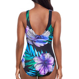 Flora Aura Its A Wrap One Piece Swimsuit Black Multi