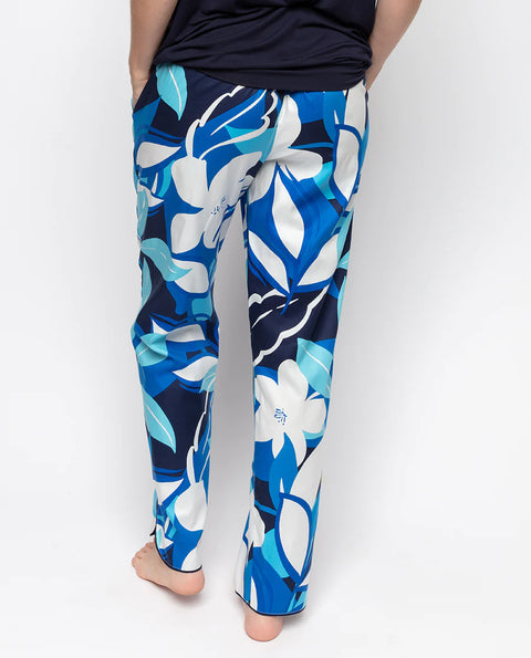 Navy Modal Top & Blue Floral Print Pant Set