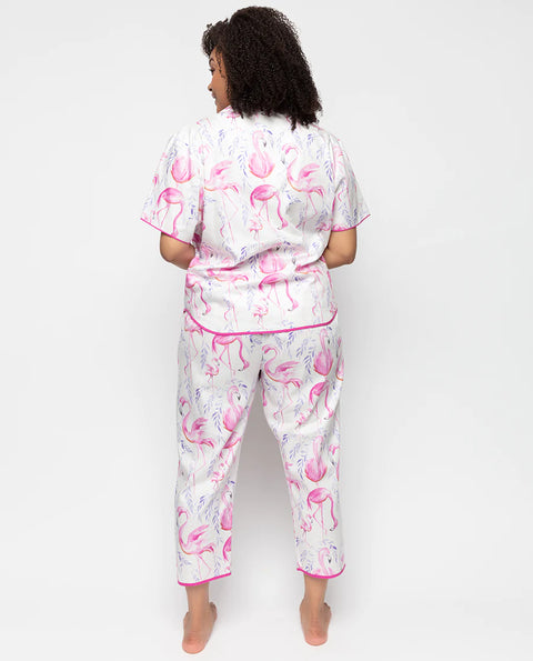 Flamingo Print Top & Crop Pant PJ Set Fifi