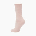 The Foundation’s brushed bamboo bed socks in pink—luxuriously soft, cosy, and breathable for ultimate chill-out comfort at home.
