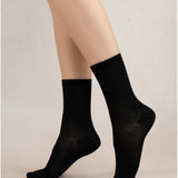 Solid Silk Socks Mid Length Noir / Black
