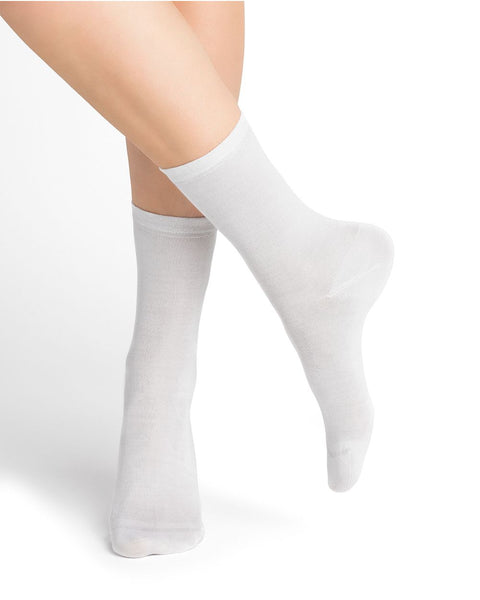 Solid Silk Socks Mid Neige