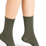 Wool Cotton Doubleface Socks Short Sage