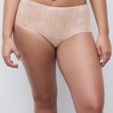 Nude colour snake print underpants for women