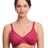 Front view of the Norah Covering Moulded Bra in Golden Cosmo from The Foundation—supportive and smoothing with French floral lace.
