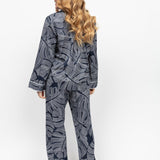 Knightsbridge Leaf Print L/S PJ Set Navy