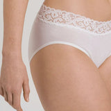 Hanro Moments Midi Lace Top Briefs White