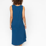 Harriet Modal Jersey Sleeveless Long Nightdress Teal Blue