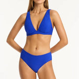 Honeycomb Longline Underwire Bra Cobalt