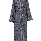 Knightsbridge Leaf Print Robe Navy