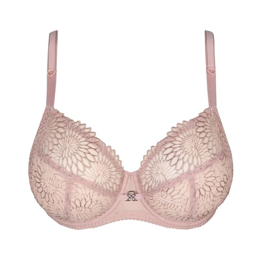 Flat lay of PrimaDonna Sophora Full Cup Bra Bois De Rose, back view highlighting band and clasp details, exclusive to The Foundation.