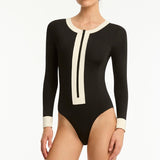 India Hicks Border Surf Suit Black