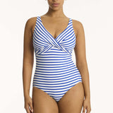 Amalfi Cross Front Multifit One Piece Swimsuit Blue White