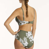 Aloha High Waist Gathered Side Pant Khaki