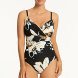La Luna Wrap Front DD/E Cup One Piece Swimsuit Black