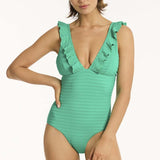 Capri Frill One Piece Swimsuit Green