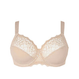 Simone Pérèle Caresse Full Cup Bra in Peau Rose from The Foundation, featuring lace overlay, cotton lining, and supportive shaping.