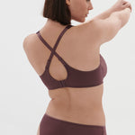 Back view of Dahlia Full Cup Control Bra Byzantine, featuring adjustable convertible straps from The Foundation.