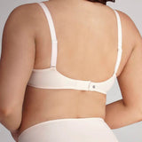 Back view of Delice Control Full Cup Bra blush colour showing U-shaped ballet back and adjustable straps.