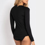 Basix Zip Front Long Sleeve Rash Vest Black