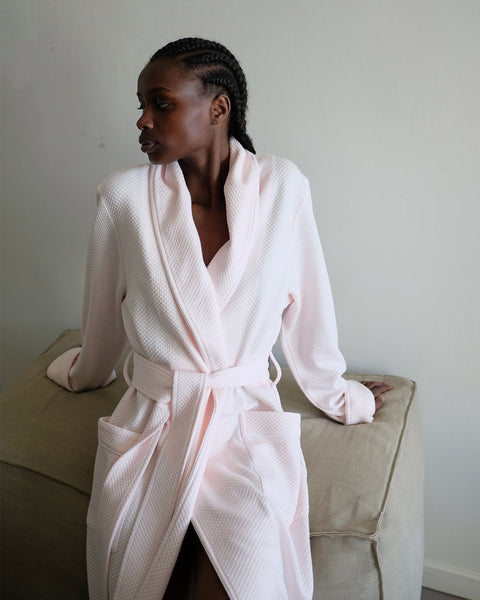 Sylvie Matelasse Full Length Quilted Robe Pink