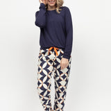 soft modal pyjama set. geometric print Women's PJ Set. Stylish PJ Set for women