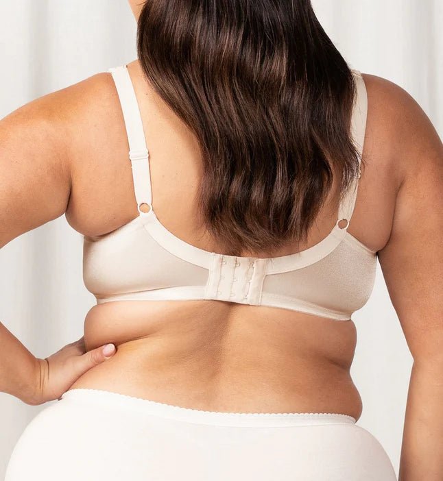 Back view of the Endless Comfort Bra by Triumph, showing smoothing support panels and adjustable straps—available at The Foundation.