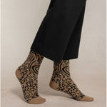 womens beige animal print socks by bleuforet made in france