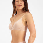 Side view of Berlei Understate Wirefree Bra in Nude—an invisible essential with full bust support and flattering fit for every age.