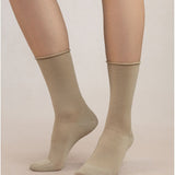 Wool Cotton Doubleface Socks Short Parchment