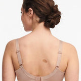 Back view of Chantelle Hedona Minimiser Bra Nude, featuring leotard U-shaped back and adjustable straps, as seen at The Foundation.