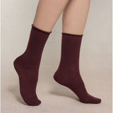 Wool Cotton Doubleface Socks Short Toffee Brown