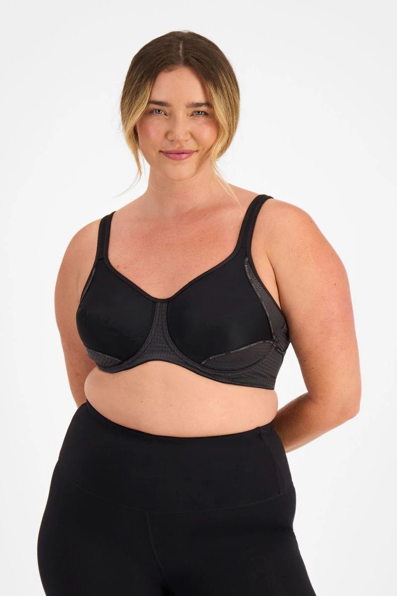 Berlei electrify mesh underwire sports bra for women in black YYN7