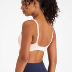 Berlei Electrify Mesh underwire sports bra in nude glow for women Style YYN7  for high impact sports slim body shape back view regular straps