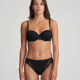 Model wearing the Jane Balcony Bra paired with matching briefs, highlighting the full lingerie look.