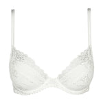 Flat lay of Jane Push Up Bra Natural from The Foundation, featuring delicate lace embroidery and a flattering push-up silhouette