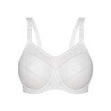 Triumph Triaction Ultra W Sports Bra White product image, featuring double-layer cups and structured design.