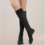 Wool Cotton Doubleface Socks Long Anthracite