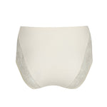 Back view Flat lay of Mohala Full Briefs Vintage Natural by Prima Donna seamless design and elegant lace front panels.