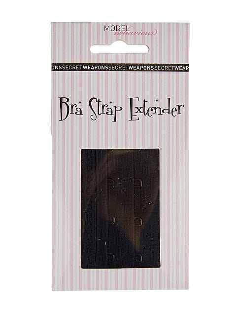 Product packaging for the 2 Hook Bra Extender Black, available at The Foundation, designed to add extra room and comfort to your favourite bras.