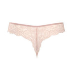 Back flat lay of the Ana Thong Vintage with scalloped lace trim, from The Foundation collection.